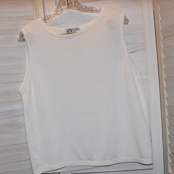 Lilly Pulitzer White Sleeveless Sweater 100% Cotton Size XL - Picture 2 of 3